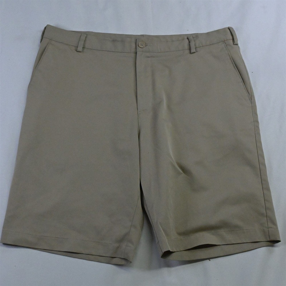 adidas 36 x 10" Khaki AE7006 Three‎ Stripe Brand Tech Wicking Golf Shorts